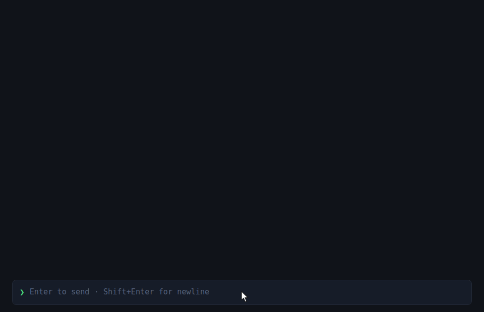 Mirafold demo: asking about a repo returns an overview card, a dependency table, and doc links; pasting latency numbers returns a live chart, which is pinned and then updated in place by the agent.